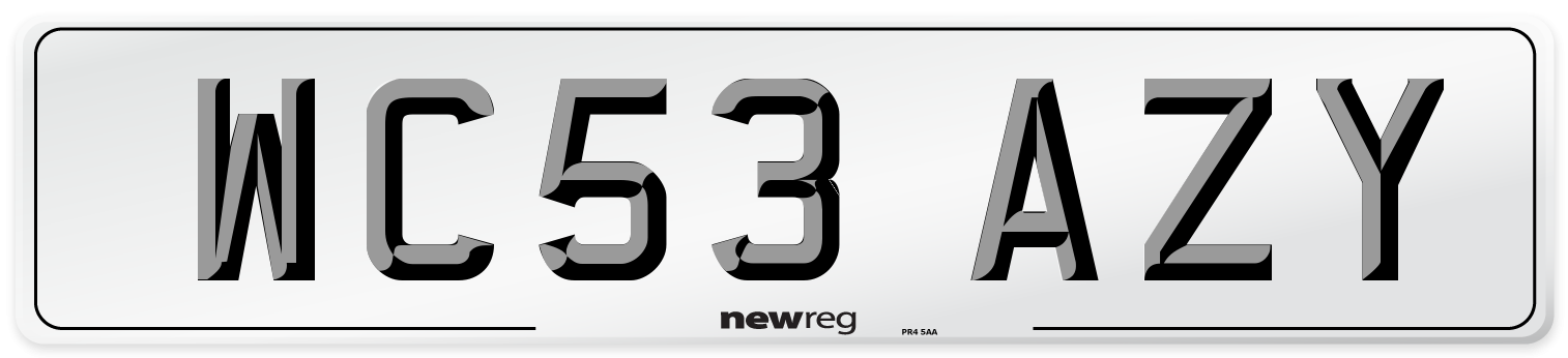 WC53 AZY Number Plate from New Reg